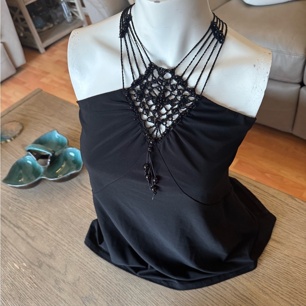 Joseph Ribkoff Black Cut Out Tank Top